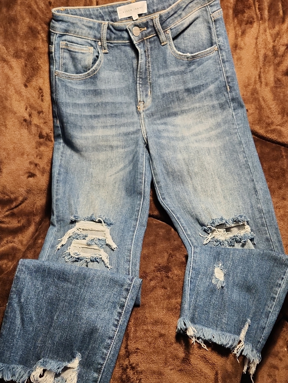 Women's Distressed Light Blue Jeans By Risen Size 5/27